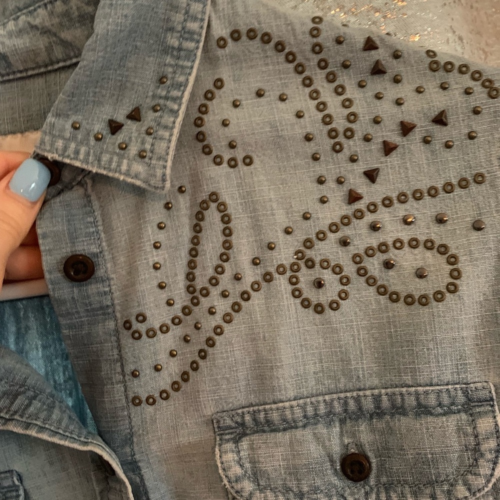 American Eagle denim top with detail